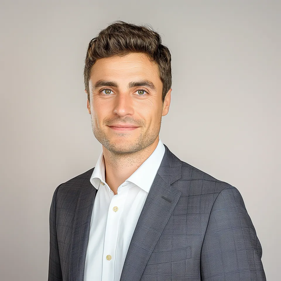 Retrato de coach sorrindo em escritório